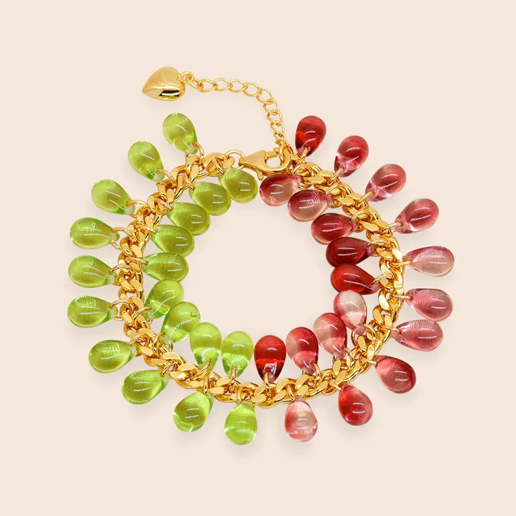 ANNELE WORLD Annele-Lollimania Two-tone Bracelet
925 silver plated with 18K yellow gold, handmade glass