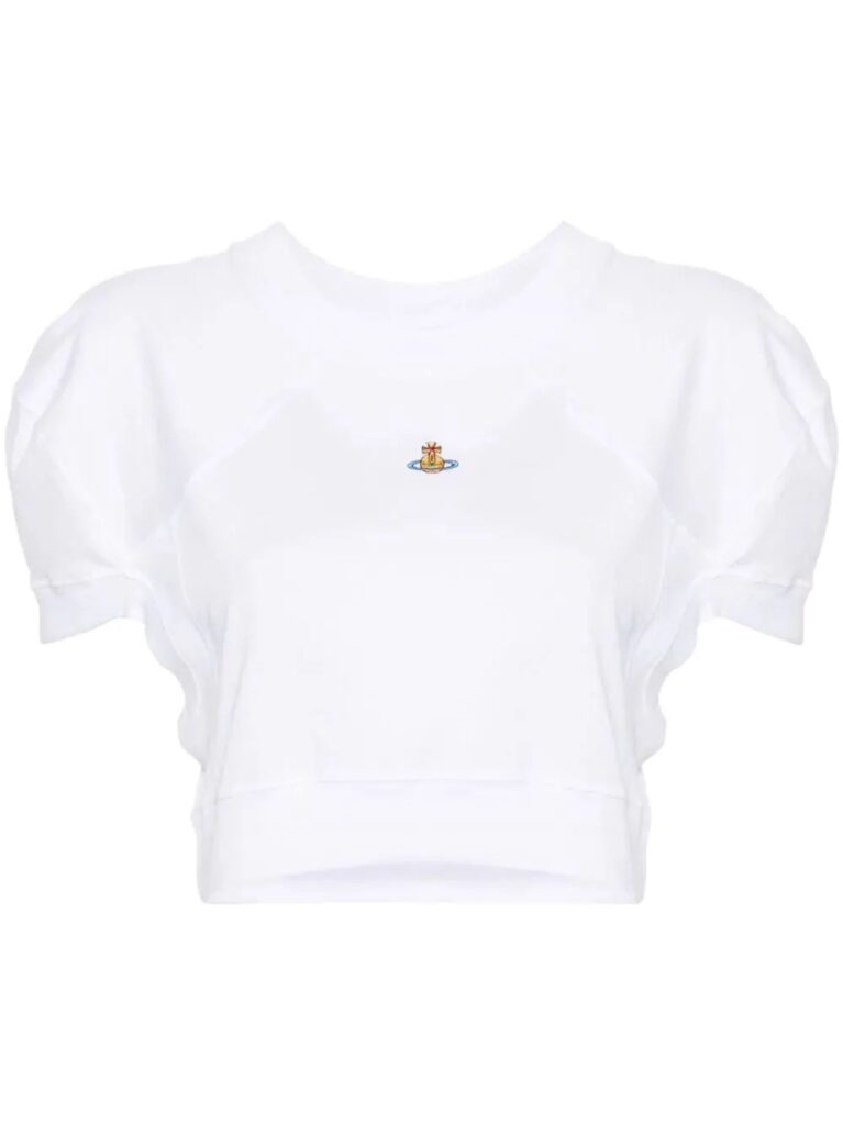 Vivienne Westwood Saturn embroidered cropped top