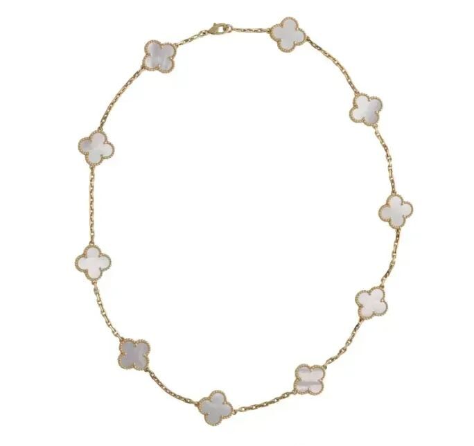 Van Cleef & Arpels gold and mother-of-pearl Alhambra necklace