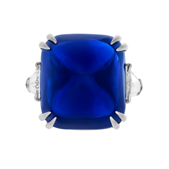 "Royal Blue" Sapphire and Diamond Ring