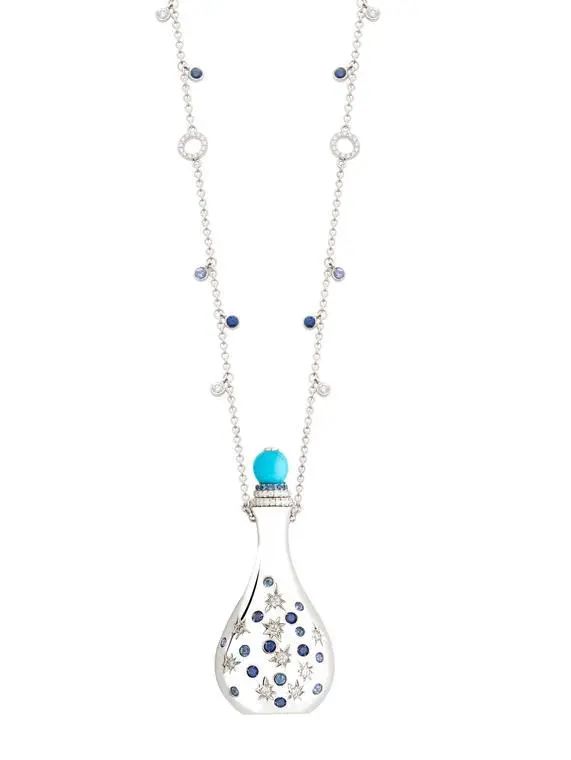 John Rubel Amelia amulet perfume pendant
Turquoise, diamonds, sapphires