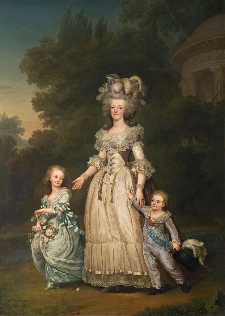 Queen Marie with Princess Charlotte and Prince Joseph,
by Adolf Ulrik Wertmüller, 1784, National Museum of Sweden