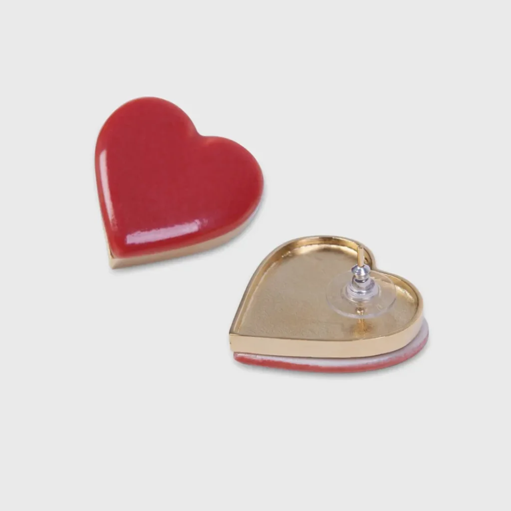 ANDRES GALLARDO-Heart-Red Heart Studs