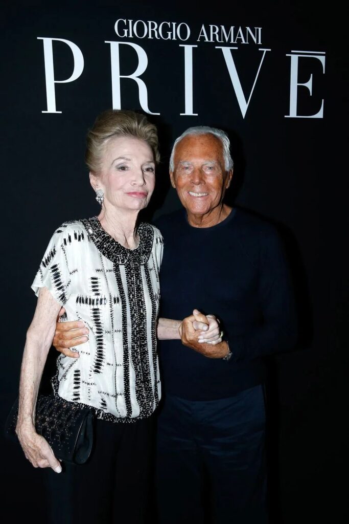 Lee Radziwill and Giorgio Armani backstage at Paris Fashion Week 2016