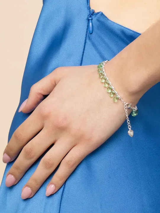 ANNELE WORLD Annele-Minty Mojito Mint Green Gold Bracelet
925 silver plated with 18K yellow gold, handmade glass