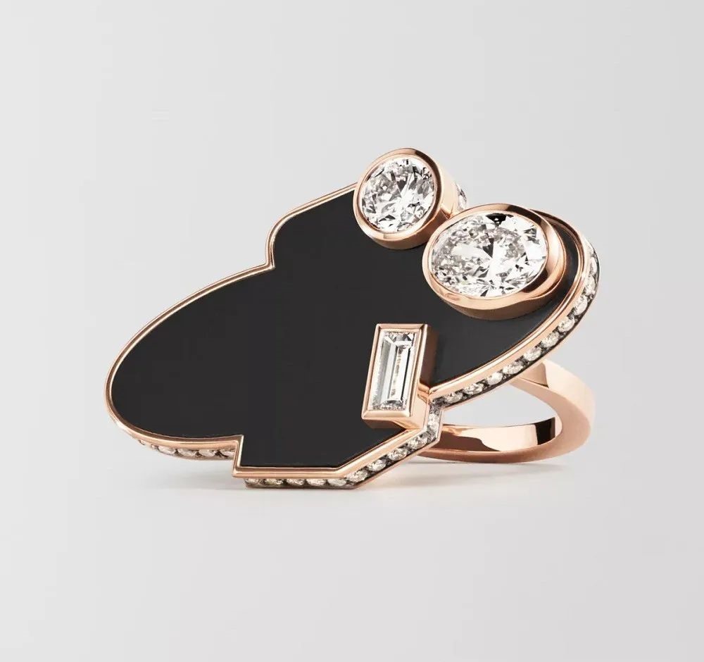 Les Jeux de l'Ombre Rose Gold Ring, by Hermès