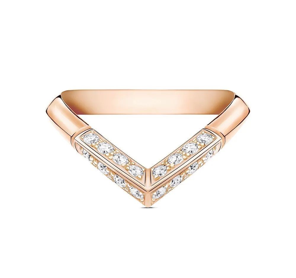 LV Diamonds Pavé V Rose Gold Ring, by Louis Vuitton