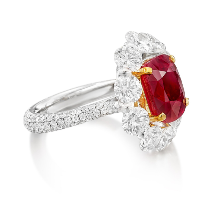 "Burmese Pigeon's Blood" Ruby and Diamond Ring