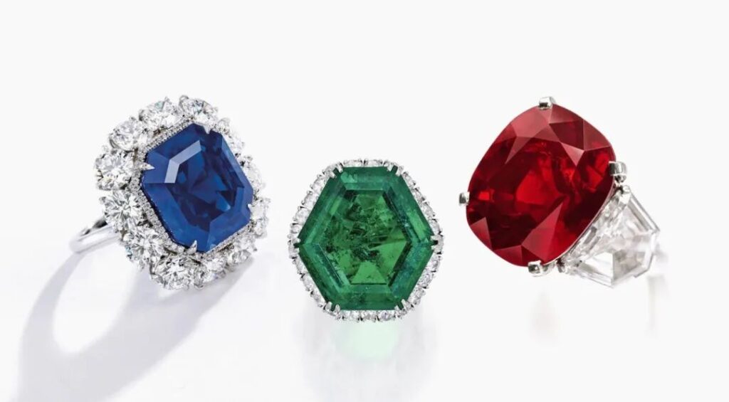 Sapphire, emerald, and ruby align perfectly with the three primary colors