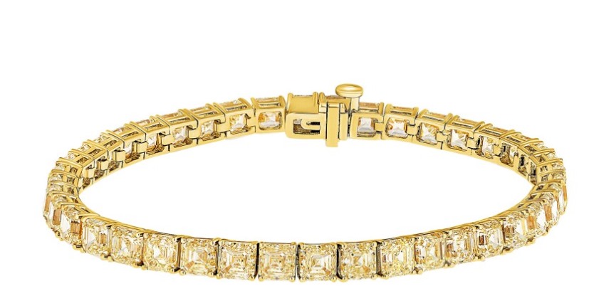 Yellow gold and 20.80-carat yellow diamond tennis bracelet, $44,800.