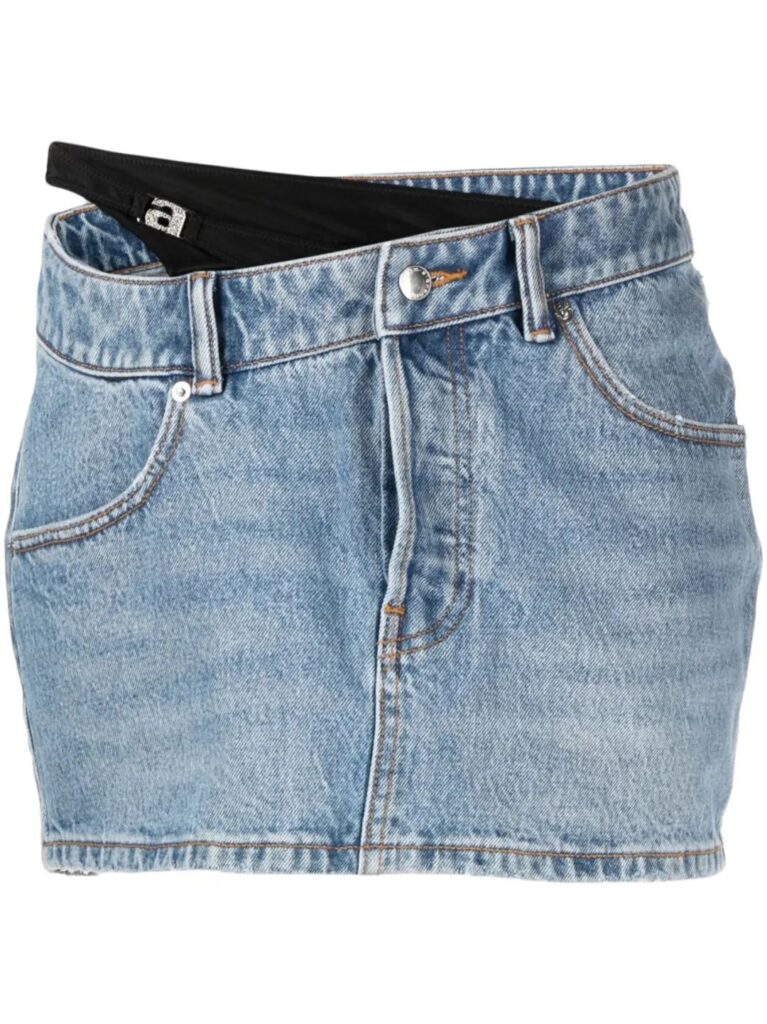 Alexander Wang Asymmetric Layered Denim Skirt