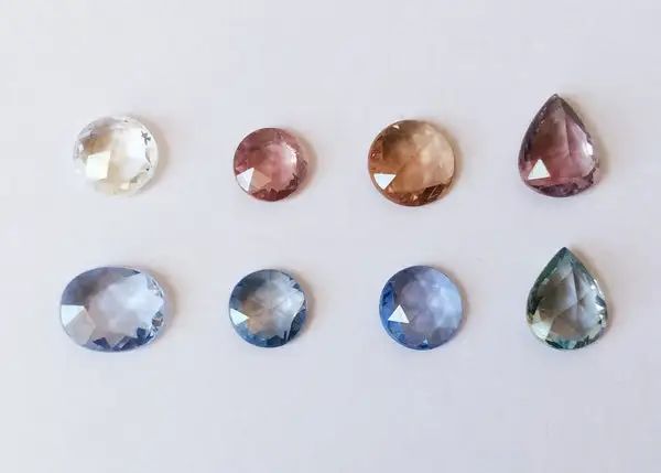 Rose Cut colored gemstone diamonds