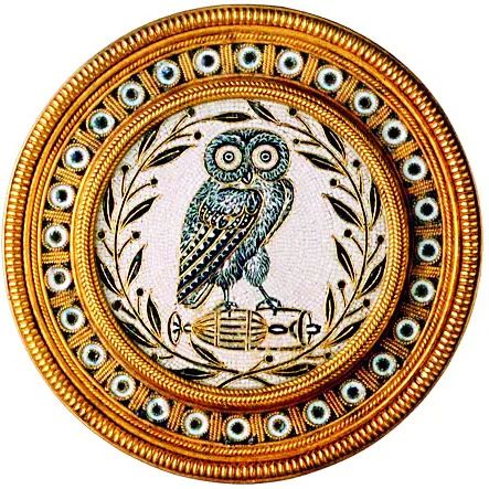 Castellani mosaic owl brooch
Identical to the frescoes of the ancient Roman period