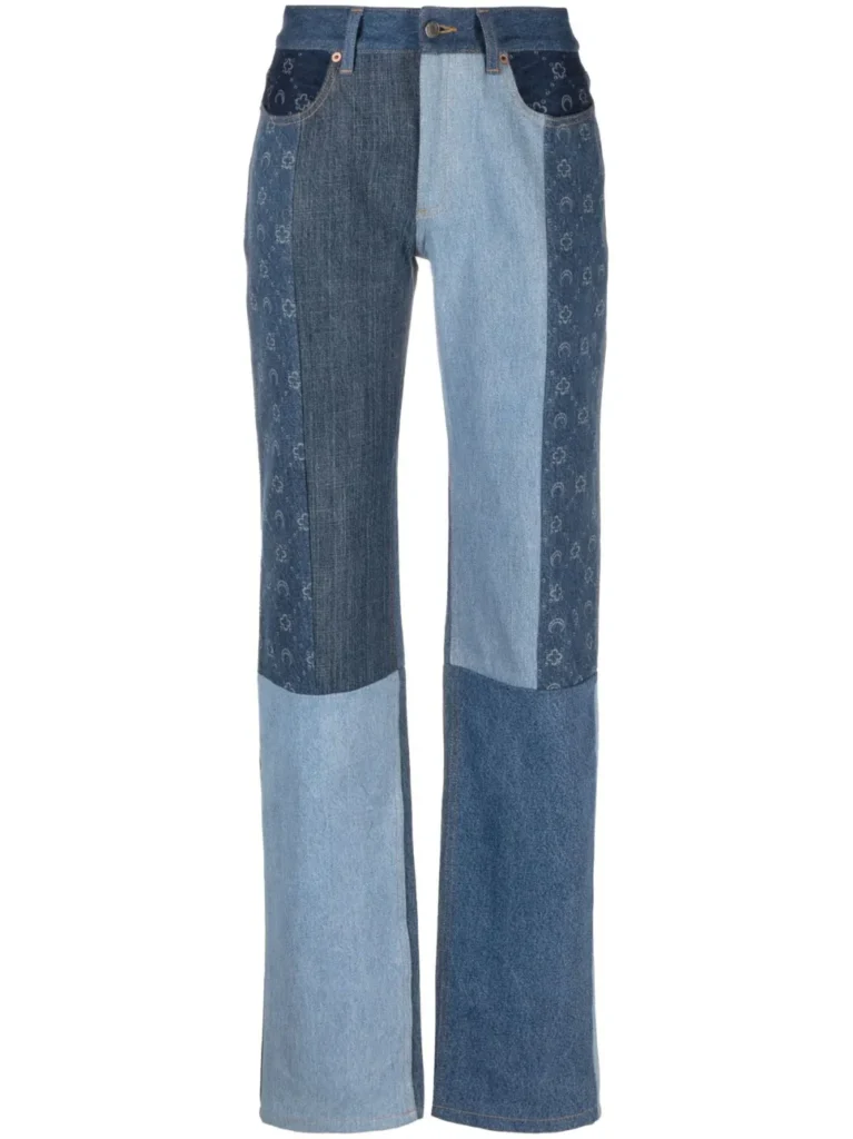 Marine Serre Patchwork Design Straight-leg Jeans