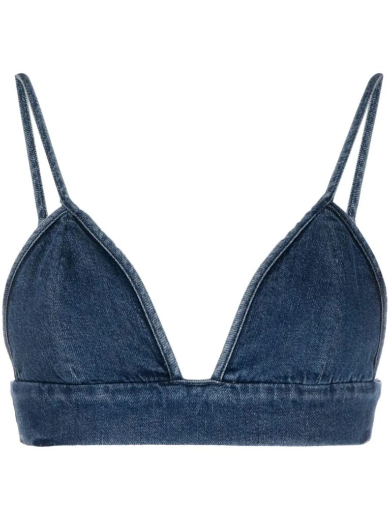 Agolde Triangle Cup Denim Crop Top