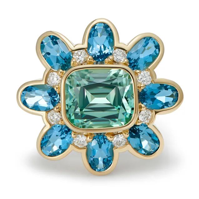 Minka Jewels Atlantis Ring
Tourmaline, aquamarine, diamonds