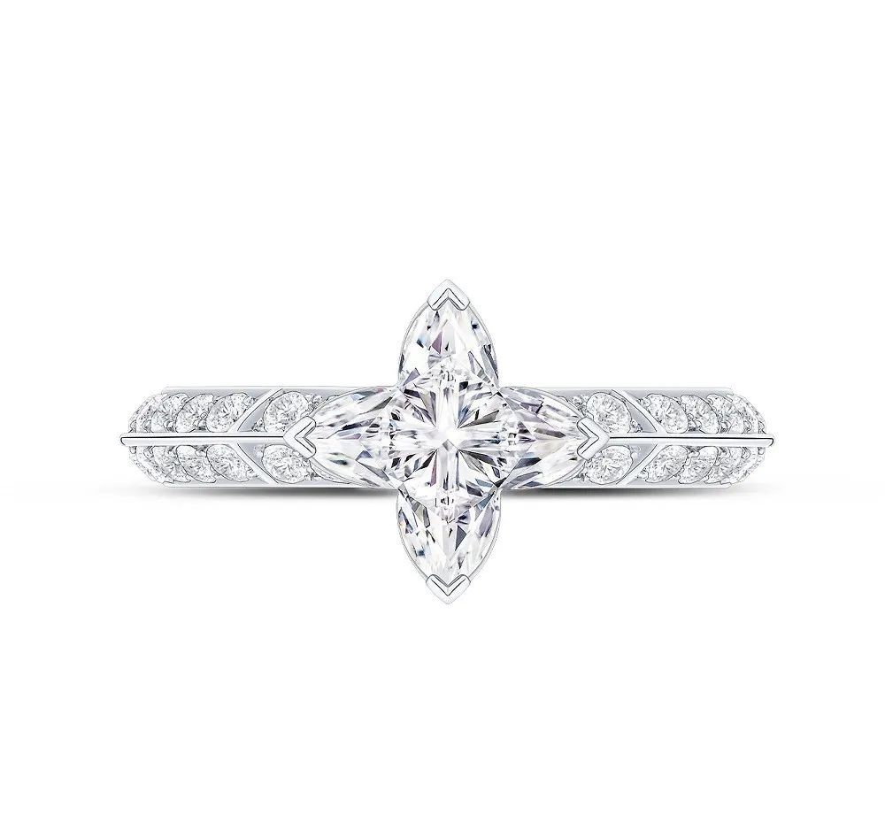 LV Diamonds Pavé Solitaire Platinum Ring, by Louis Vuitton