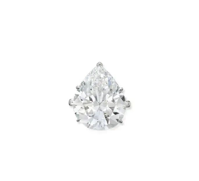 A pear-shaped diamond ring.