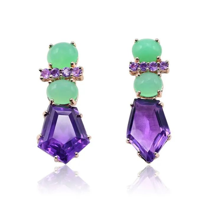 Afoza Naeem Earrings
Amethyst, chrysoprase