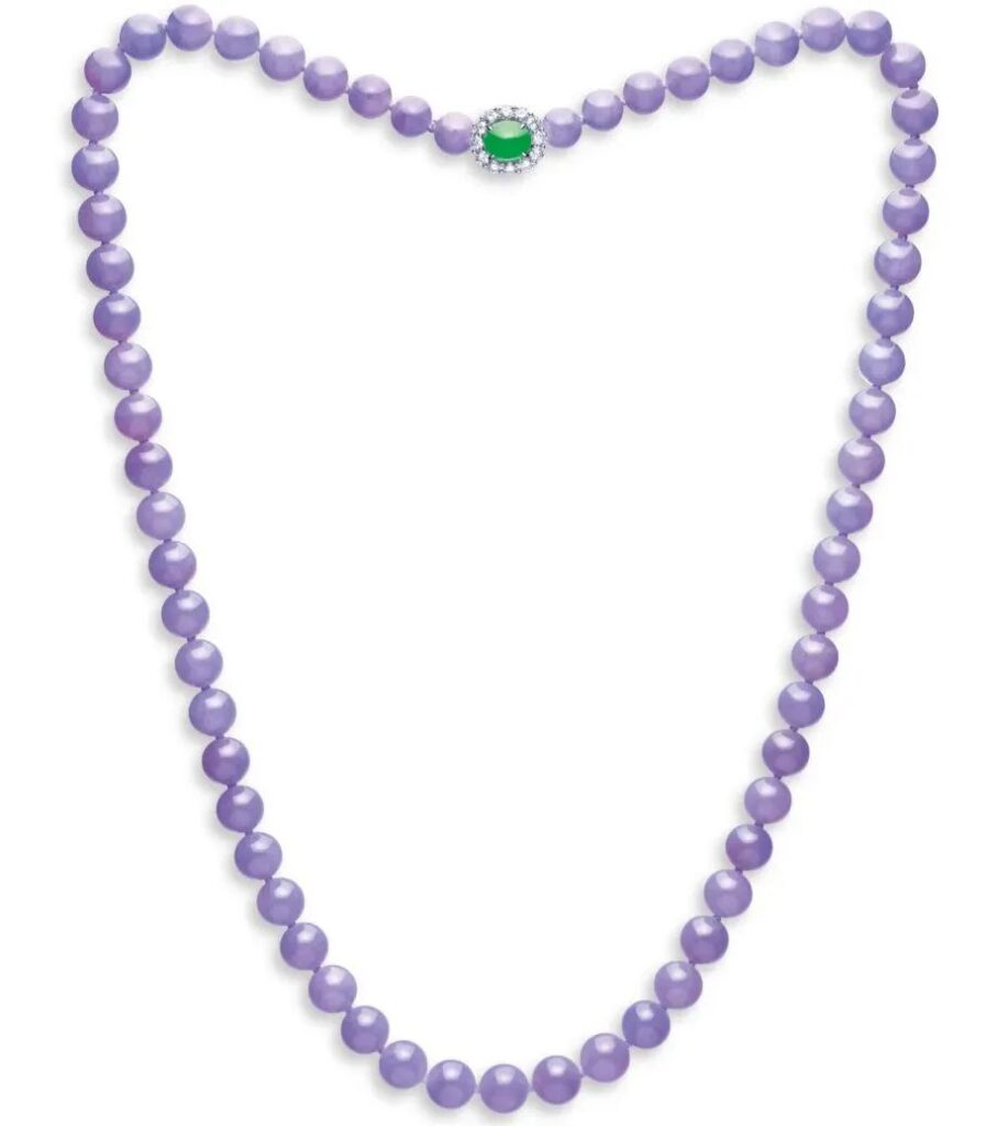 Natural Burmese Lavender Jadeite Bead Necklace
Christie's Hong Kong, November 2012
Estimate: HKD 8,000,000–12,000,000
Sold for: HKD 13,540,000