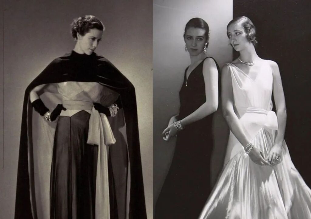 1930s fashion shoot
Model wearing a Vionnet bias-cut gown
Layered with multiple Cartier Art Deco bracelets